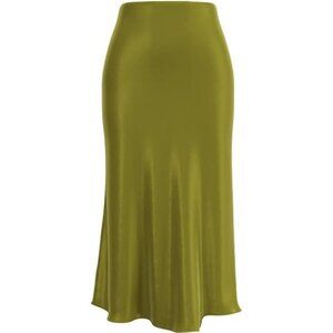 Womens Leopard Print Skirt Light Green